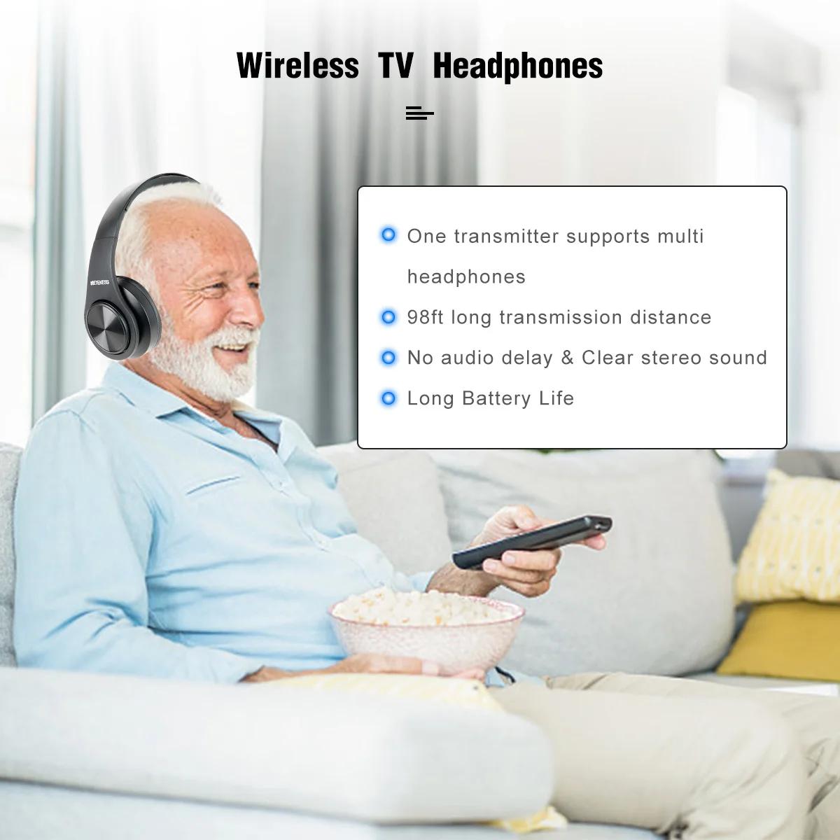 Retekess-Casque sans fil pliable TA005, stéréo, TV, sauna, signal téléphonique, portée 30m, clé muet