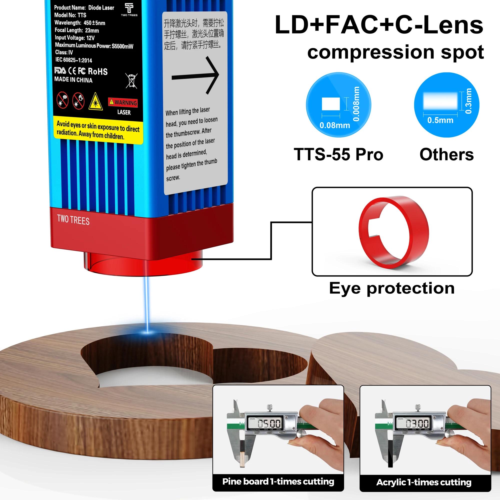 TT-5.5S 40W machine de gravure laser cadre machine de gravure laser spot comprimé LD + FAC 5.5W impr