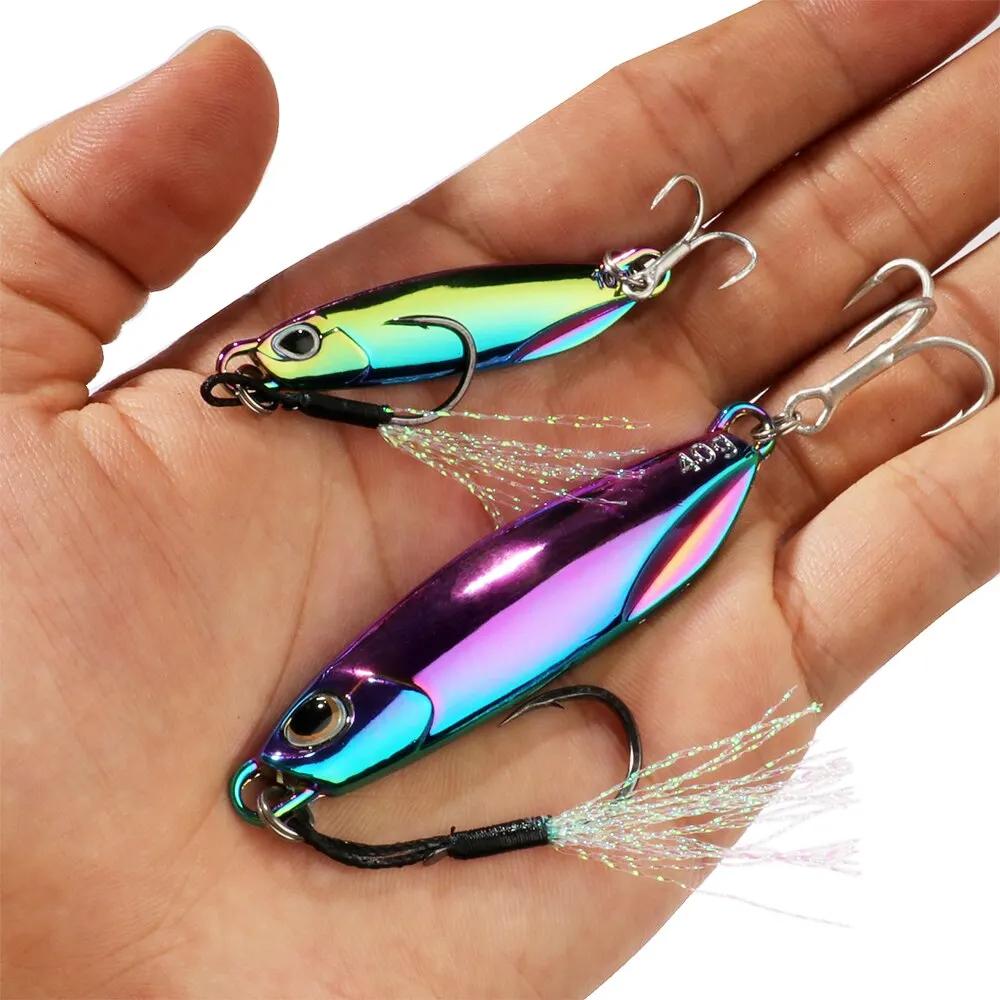 Leurre métallique de type poisson nageur avec hameçon et cuillère, appât Élidéal pour la pêche au br