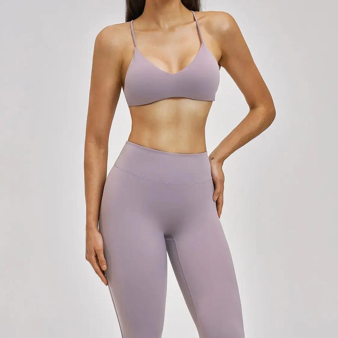 Ensemble de sport Ningyu pour femme – Tenue de yoga haut de gamme avec dos élégant, vêtements de fit