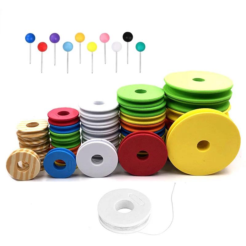 Planche de ligne de pêche en mousse éponge, 5 pièces, avec 5 broches enroulées, bobine de fil, acces