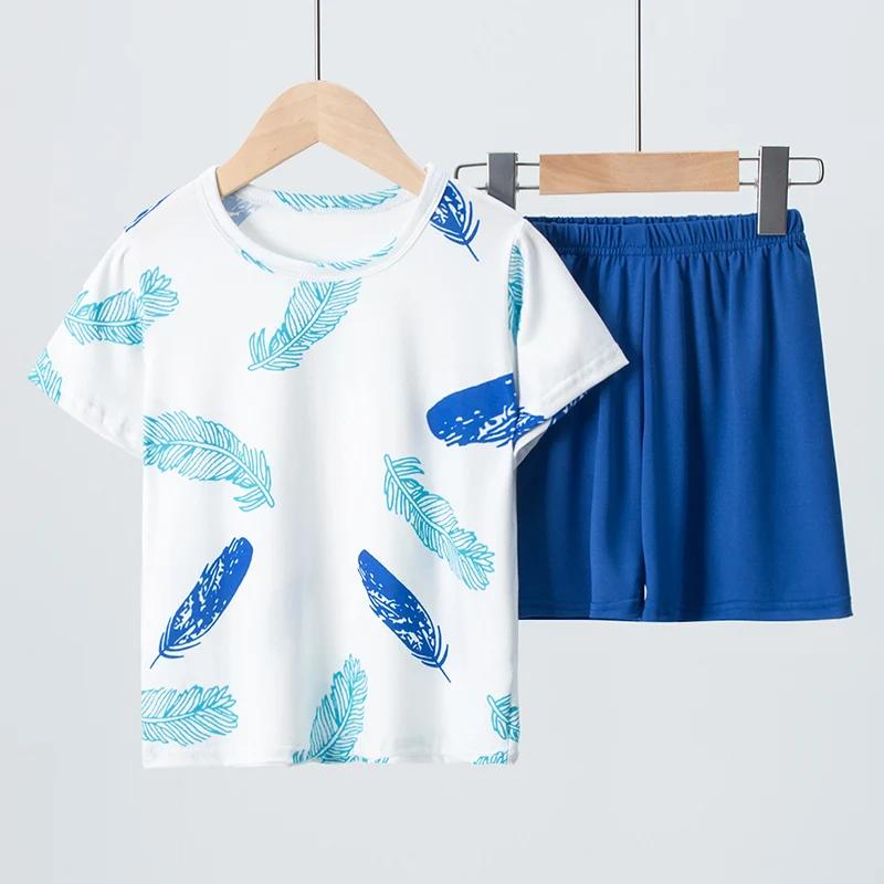 Short à manches courtes imprimé mignon pour enfants, haut de dinosaure Joker décontracté, vêtements