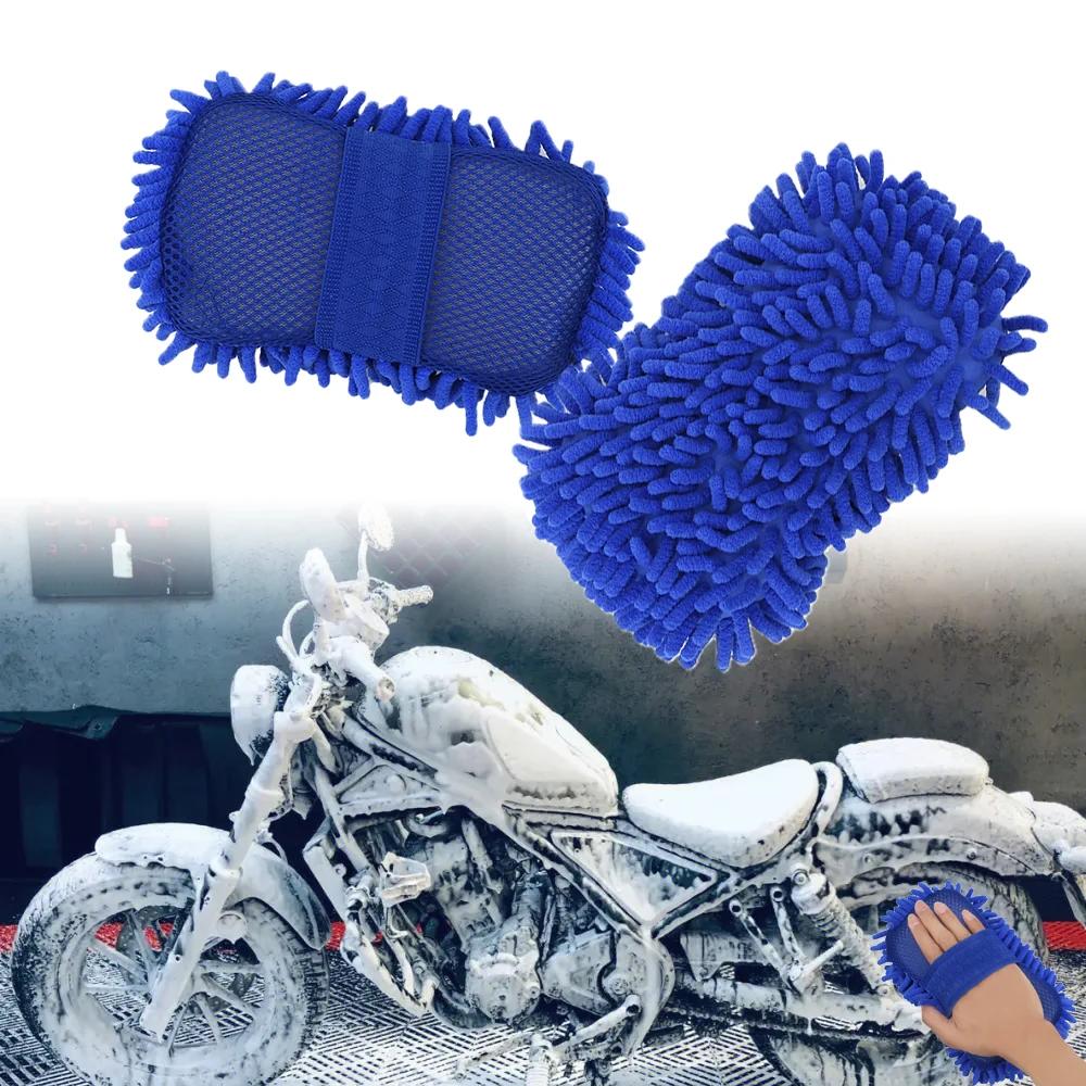 Gants de lavage pour moto, brosse de lavage en mousse, outils de nettoyage de roue de siège, soins a