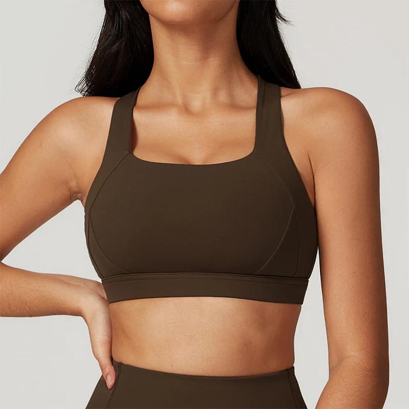 Hearuisavy séchage rapide dos nu vêtements de Yoga gilet de course femmes brassière d'entraînement F