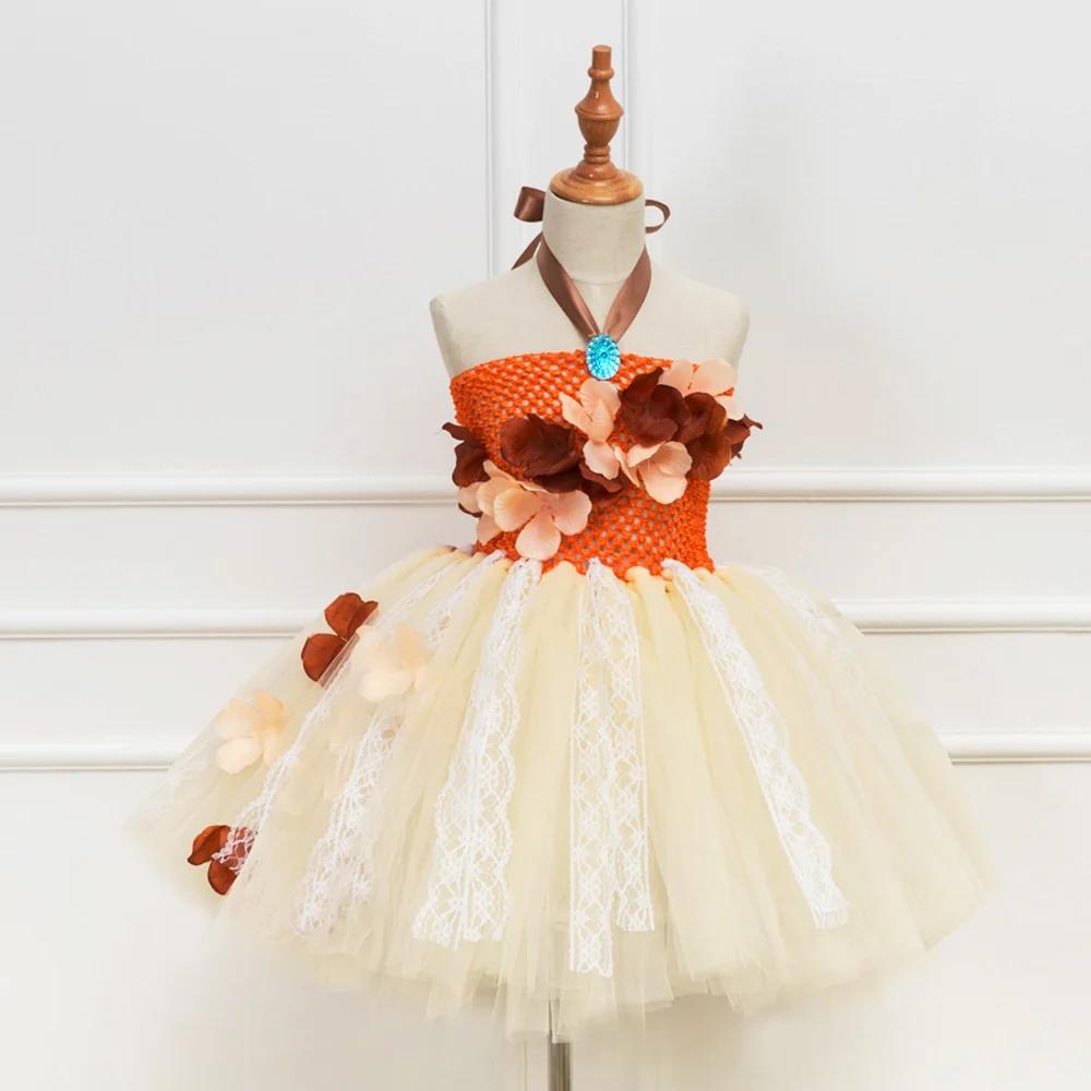Robe princesse Moana pour filles, vêtements d'halloween, thème fête d'anniversaire, Tutu en Tulle, t