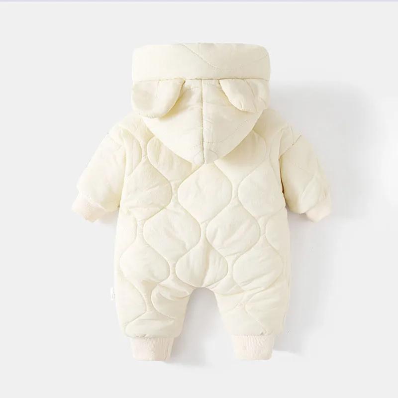  Vêtements d'extérieur d'hiver pour bébé, doublure en fourrure, barboteuse chaude pour enfant en