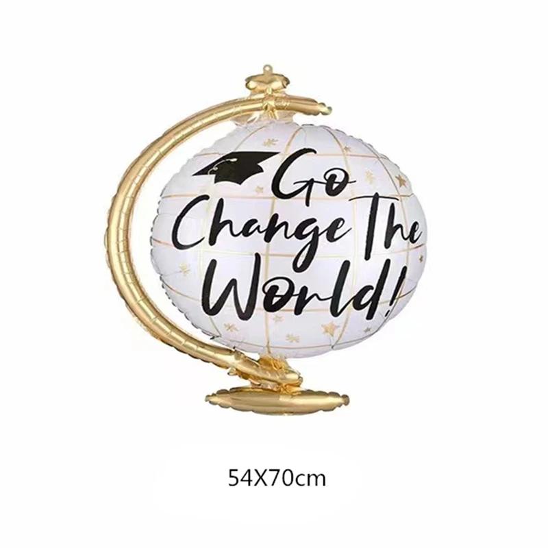 Nouveau ballon en aluminium en forme de chapeau de diplômé 2026, motif soleil et gypsophile, idéal p