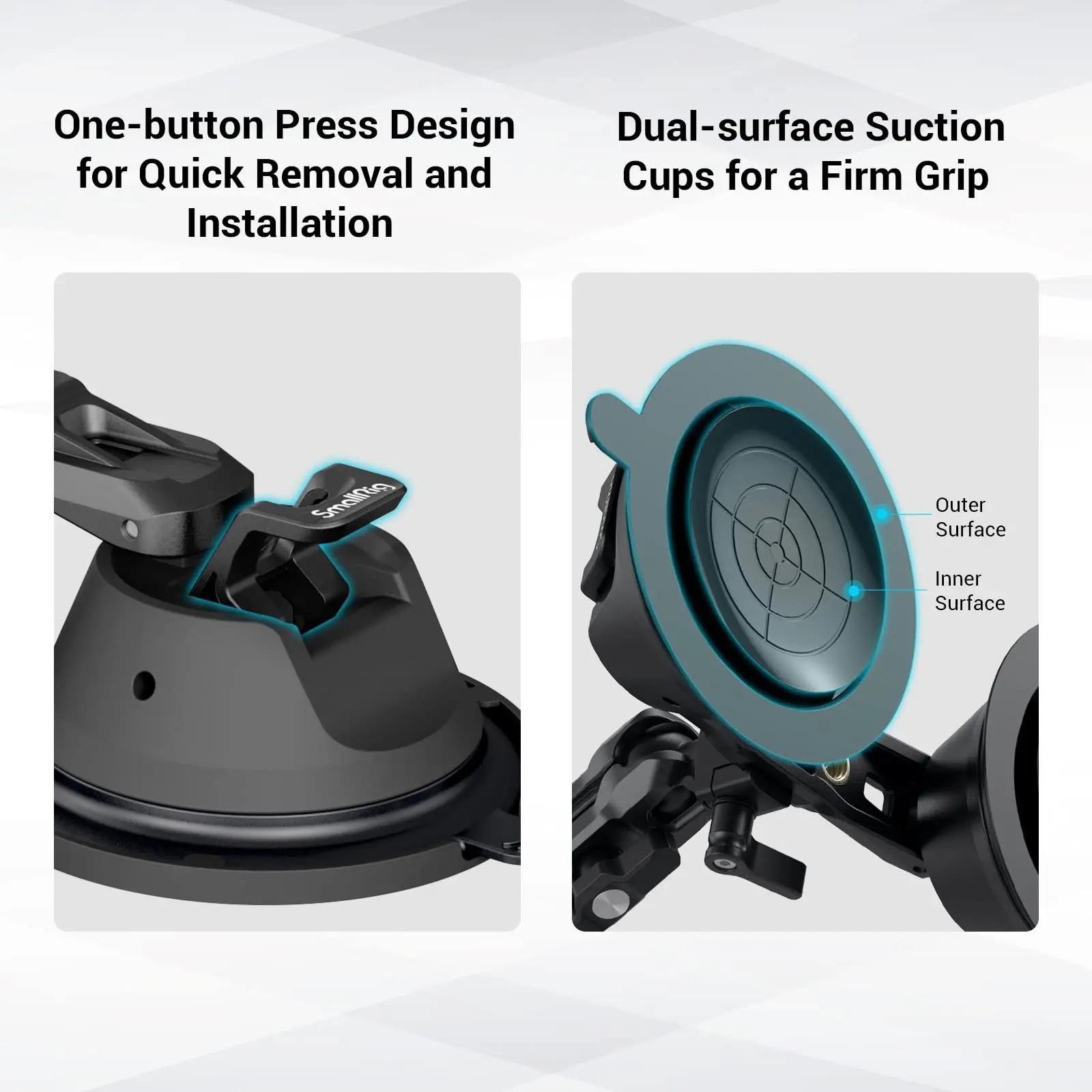 SmallRig – support de ventouse de caméra pour GoPro, pare-brise de fenêtre de voiture pour Sony DSLR
