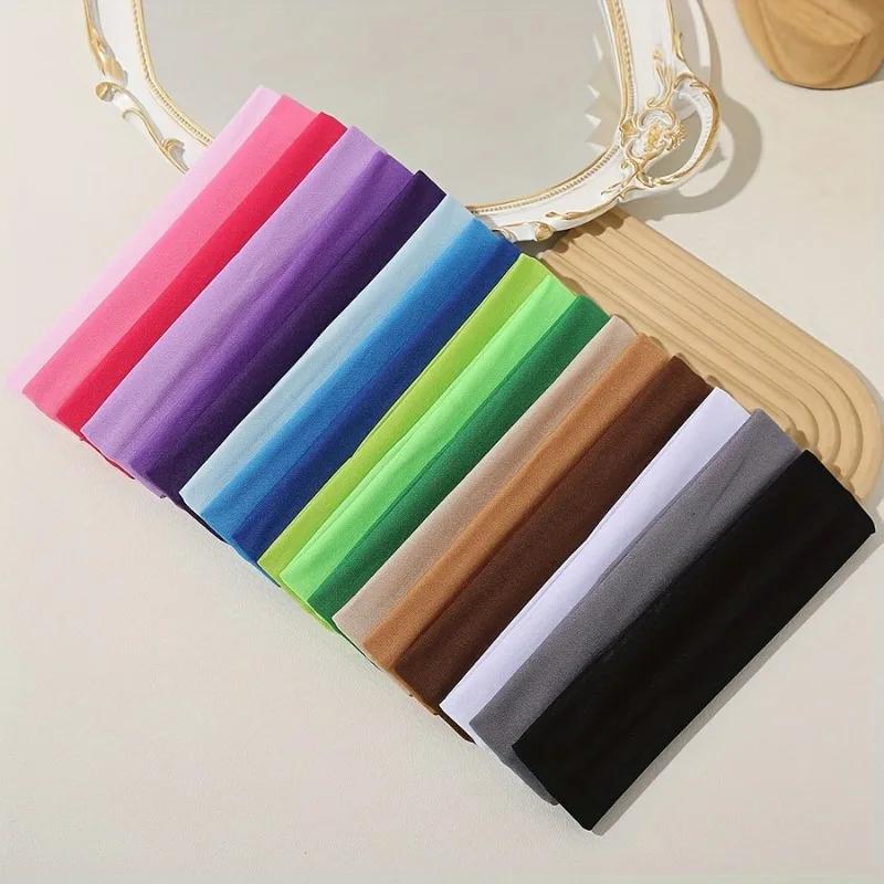 Bande de cheveux élastique bandeaux de mode couleur unie tricoté sport course Fitness Yoga bandes de