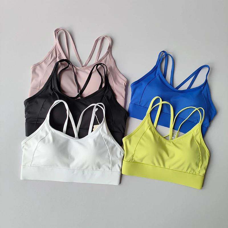 Femmes Sport soutien-gorge haut Push Up Fitness fixe avec coussinet Yoga soutien-gorge sous-vêtement