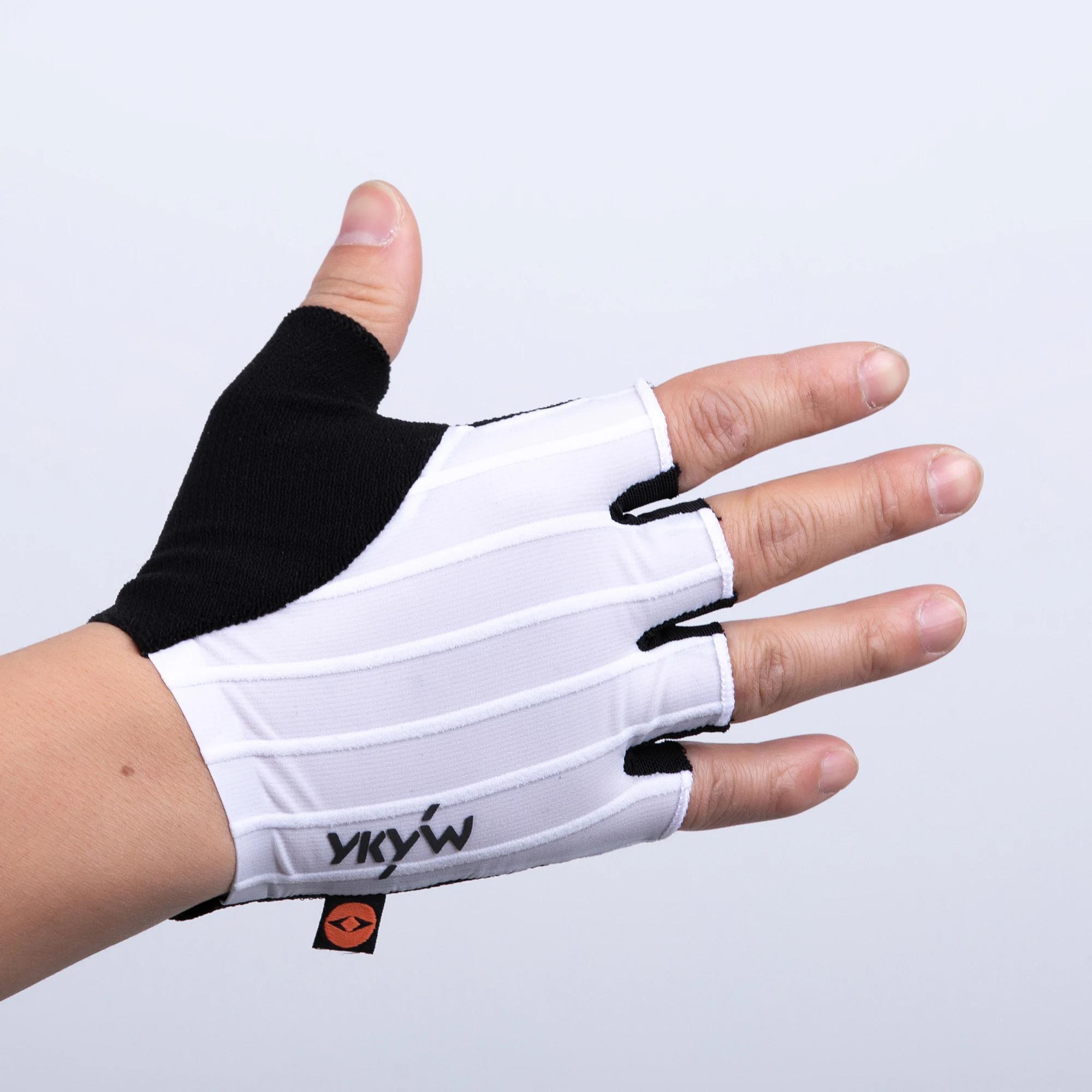 YKYWBIKE gants de cyclisme demi doigt unisexe italie Interface paume rembourrage Pro équipe vélo rou