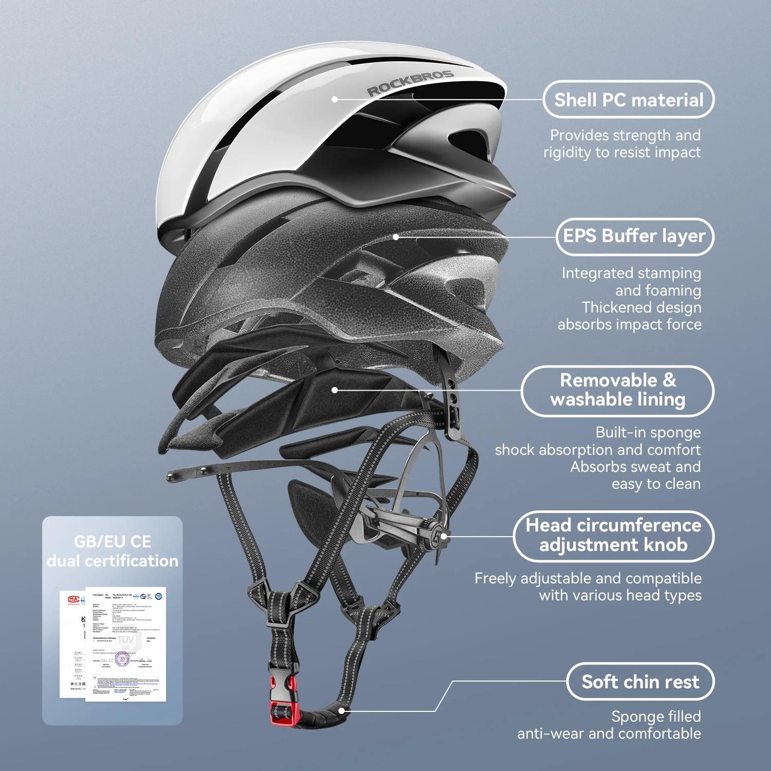 ROCKBROS casque de vélo ultraléger entièrement moulé respirant Ventilation Aero casque de cyclisme h