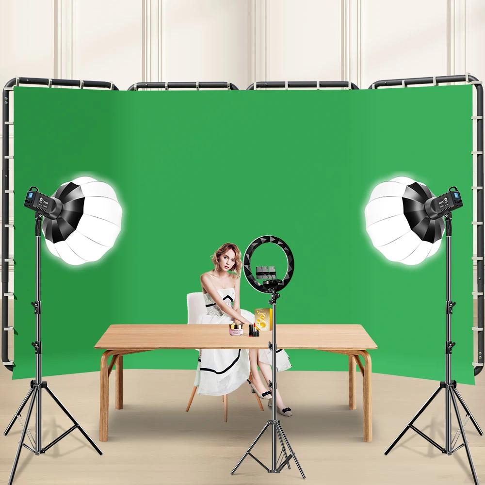 Support de fond photo SH 2,4x4M avec écran vert pour photographie, support de fond de studio et trép