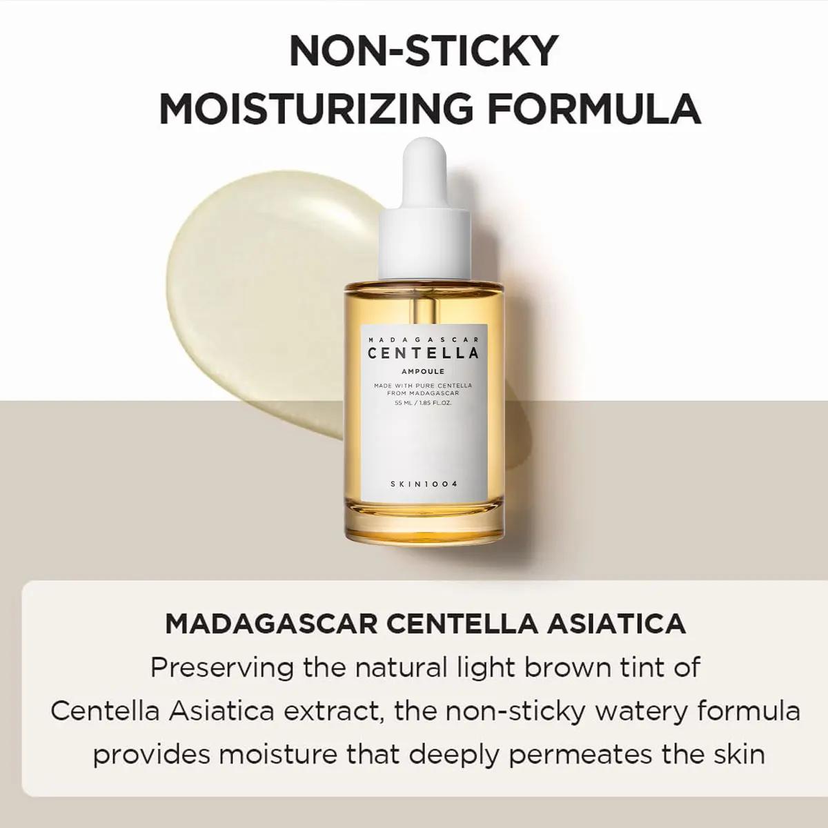 SKIN1004 Ampoule à la Centella de Madagascar 55ml, apaisante et rafraîchissante Lissage des tons r