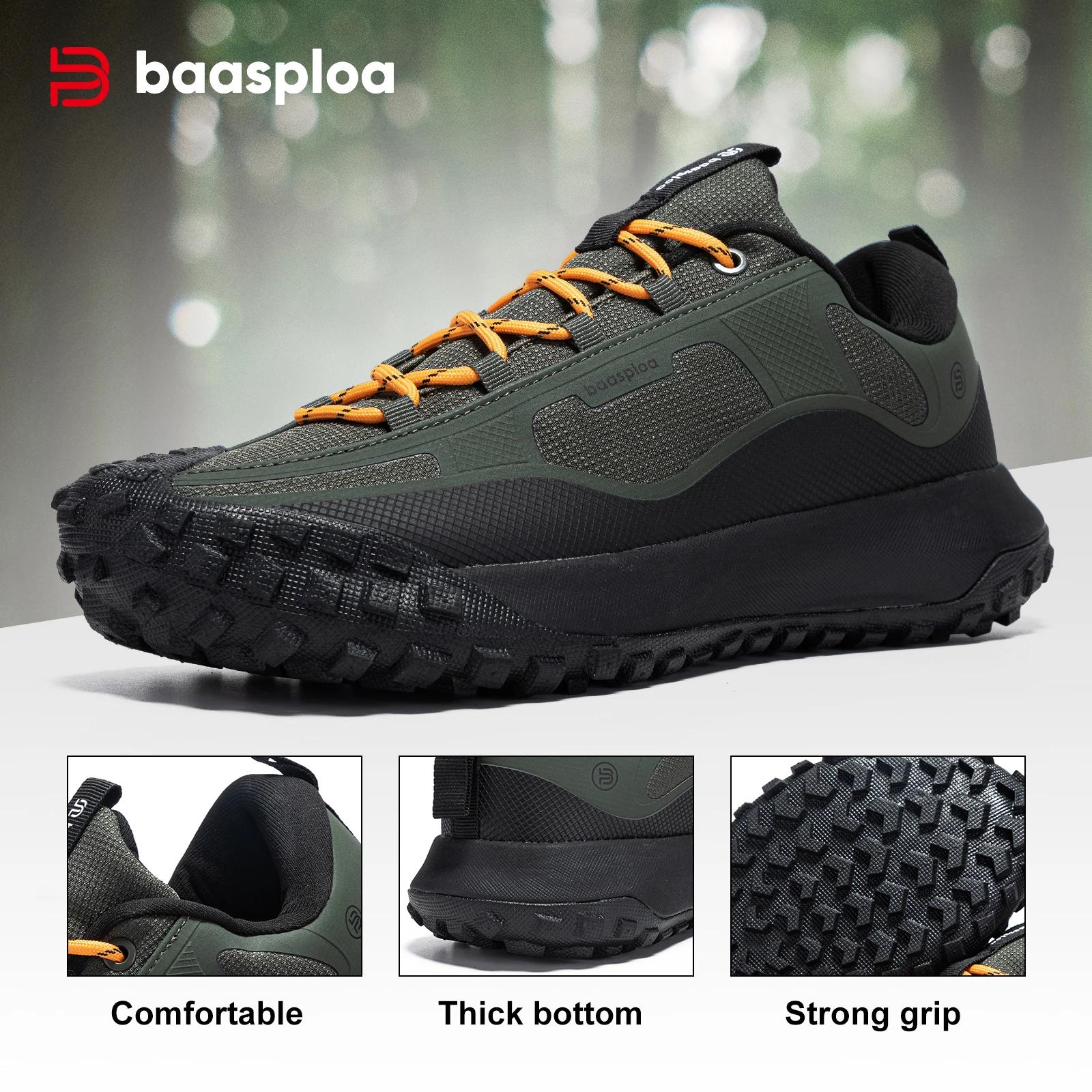Baasploa hommes chaussures de randonnée décontracté léger à lacets chaussures de marche mâle en plei