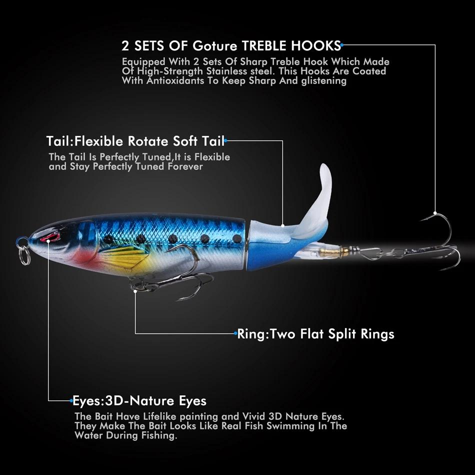 Goture 1 pièces Whopper Popper leurre de pêche 13g/17g/35g pour matériel de pêche flottant queue rot