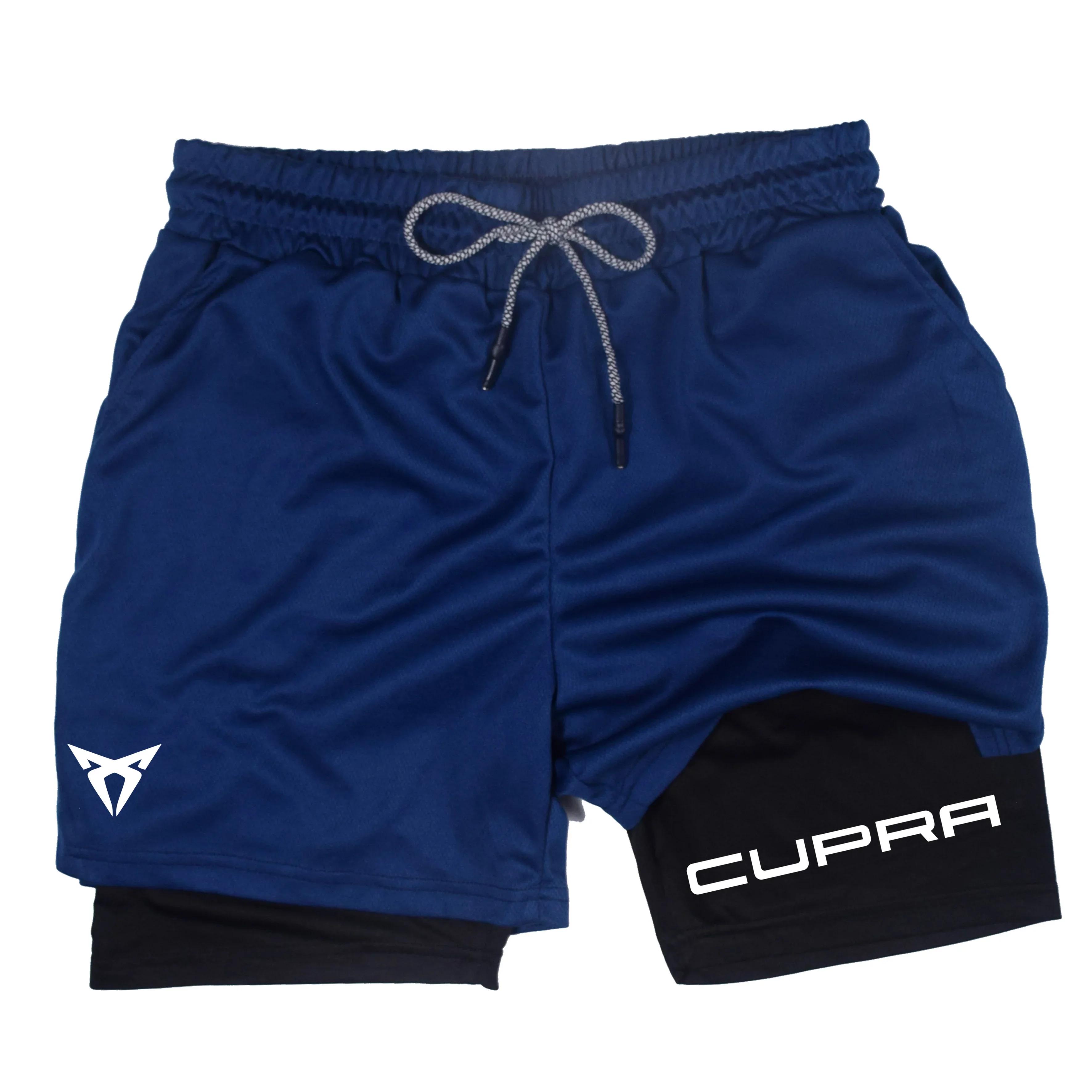 Short de sport deux en un pour hommes, respirant, décontracté, séchage rapide, Double couche, vêteme