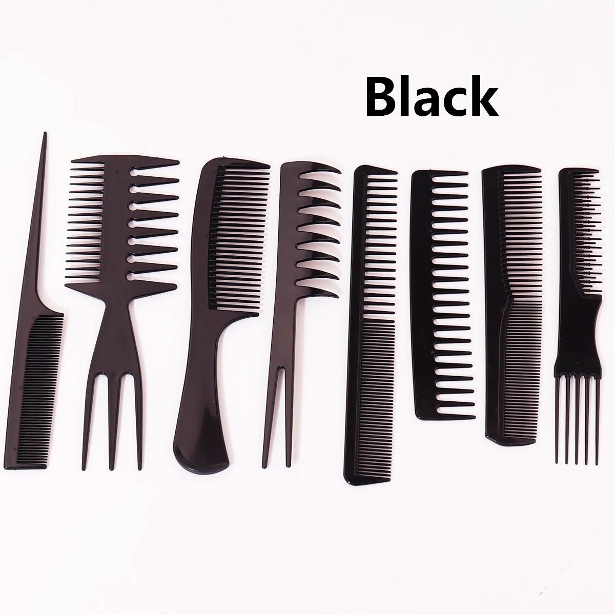 Peigne à cheveux antistatique, 8 pièces, peigne queue de cheval, peigne de maquillage, accessoires d