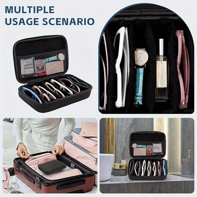 Boîte de rangement pour lunettes réglable à 6/7 compartiments | Organisateur de lunettes portable
