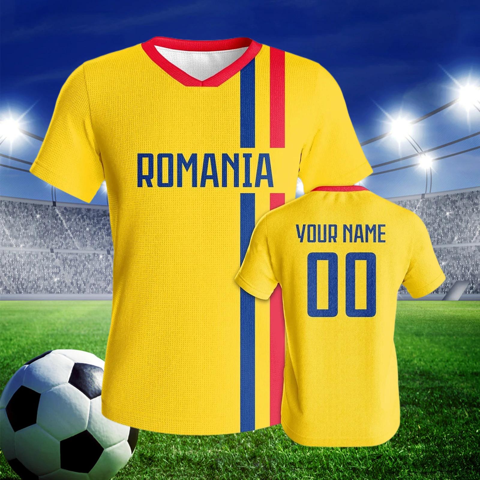 Maillot de football roumanie personnalisé, maillot de football personnalisé avec nom et numéro, vête