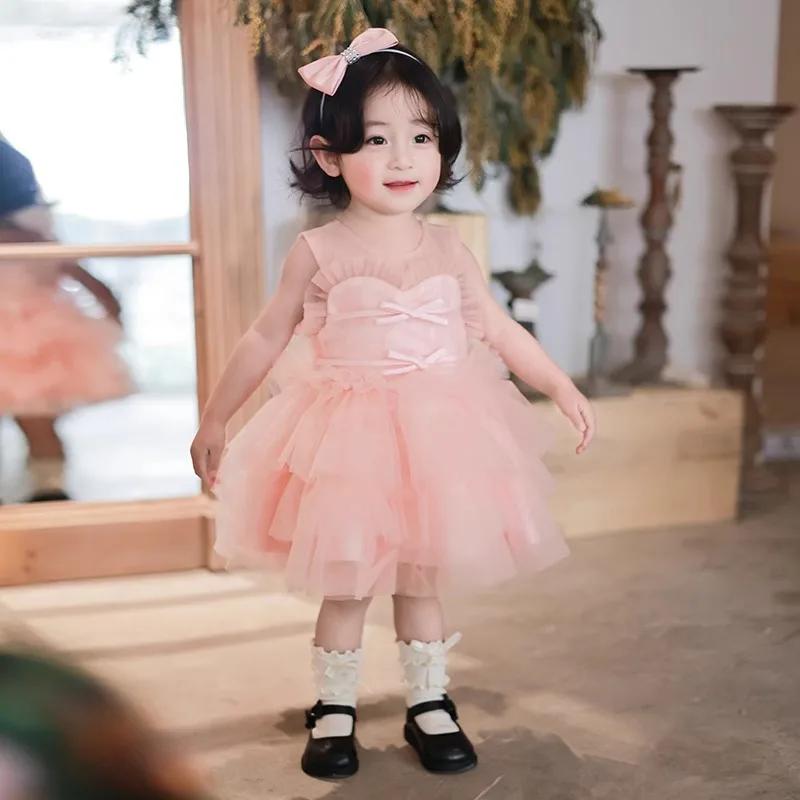 Robe de Premier Anniversaire pour Filles, Robe Tutu de Cérémonie, Costume de Demoiselle d'Honneur, R