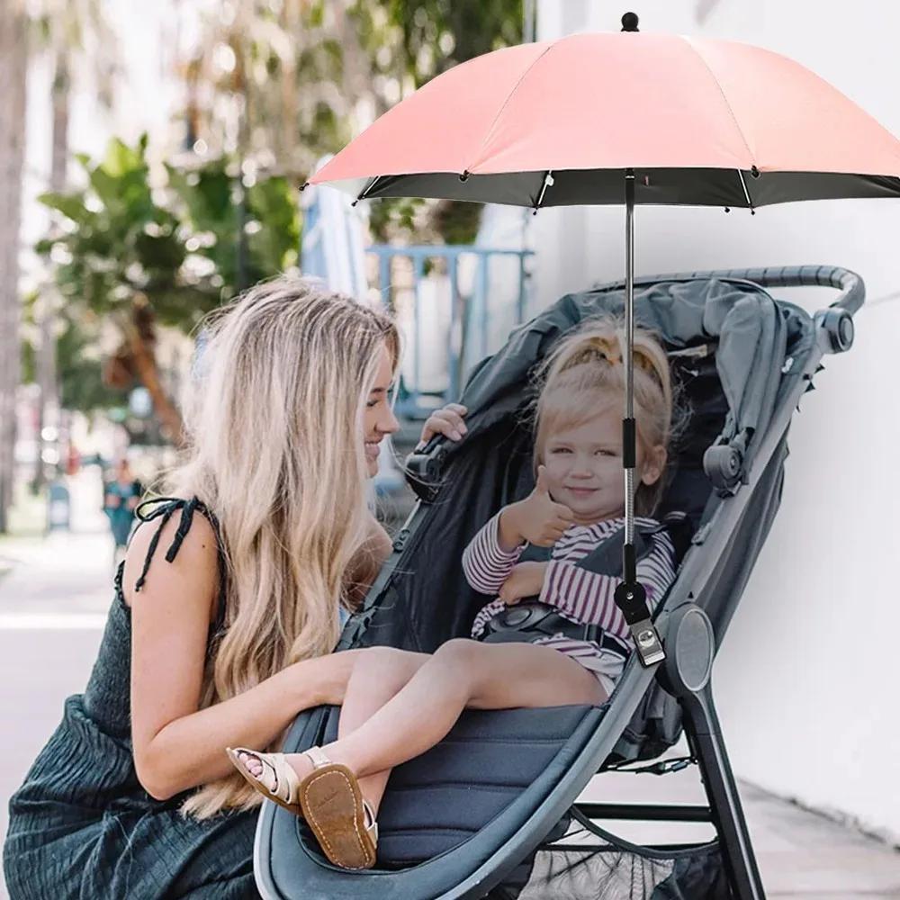 Parapluie pliant pour poussette de bébé, Protection solaire UV contre la pluie, Parasol universel ré
