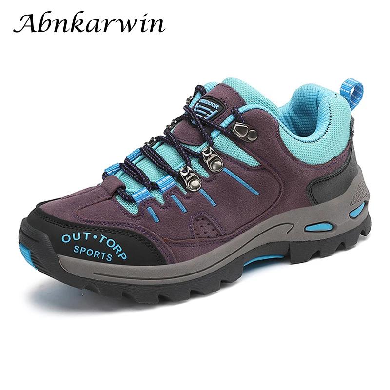 Chaussures de randonnée professionnelles en daim et cuir pour femmes, baskets de Trekking en plein a