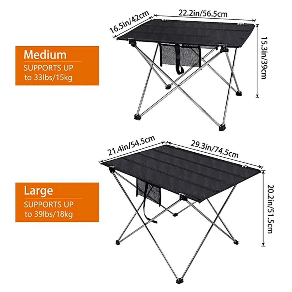 Table de Camping pliante portative ultralégère Tables enroulables compactes avec sac de transport po
