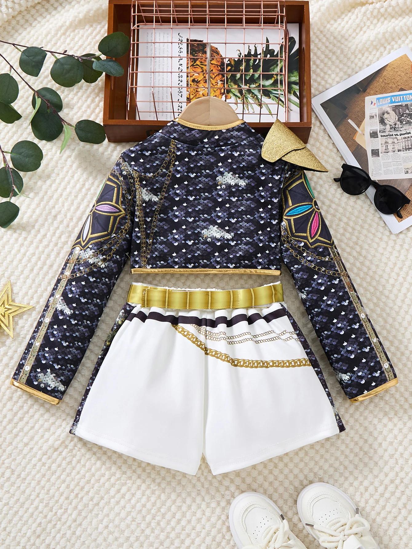 Costume de scène de chant K-POP noir pour filles, Phnom Penh, fête, groupe de sœurs, concours de cha