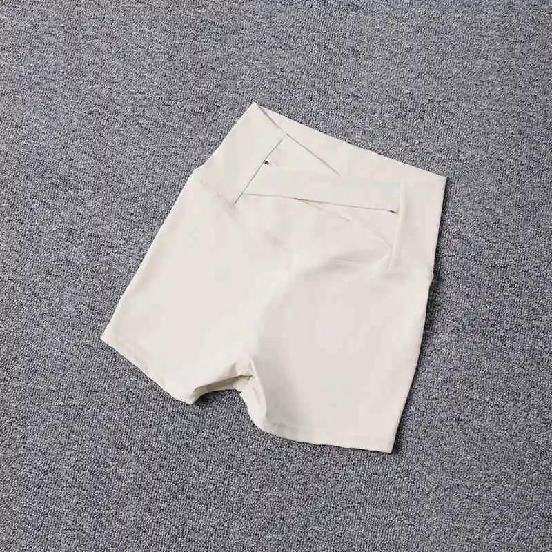Short de sport d'été pour femmes, pantalon de yoga de levage à nouer croisé dans la taille au dos, l