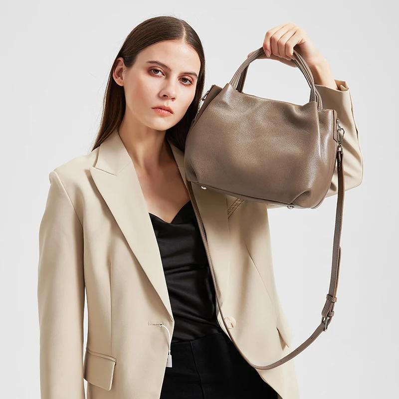 Sac à main en cuir de vache véritable pour femmes, sac à bandoulière de luxe, sacs de marque de luxe