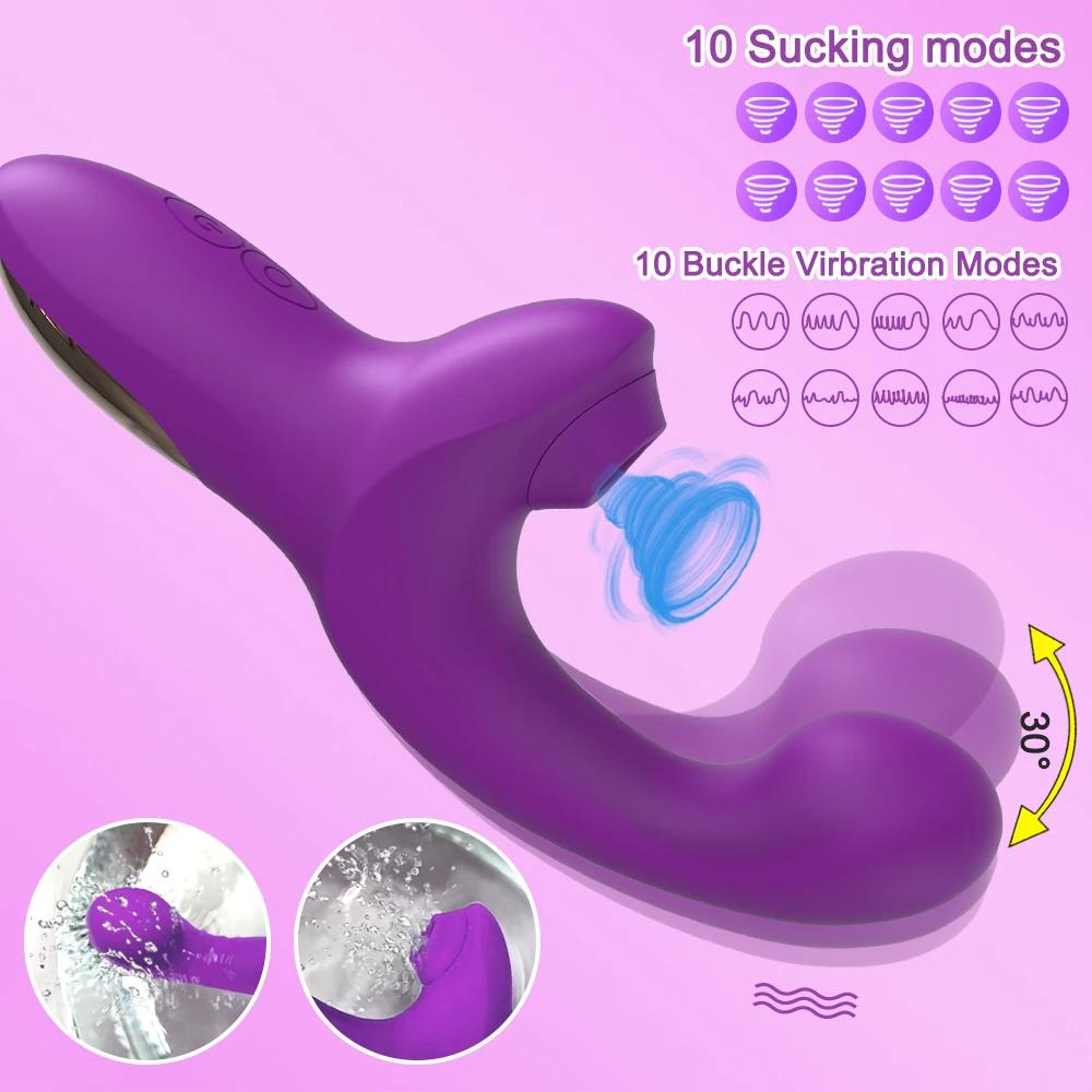Vibromasseur gode injuste pour femme, ventouse de clitoris sous vide, produits pour adultes, jouet s