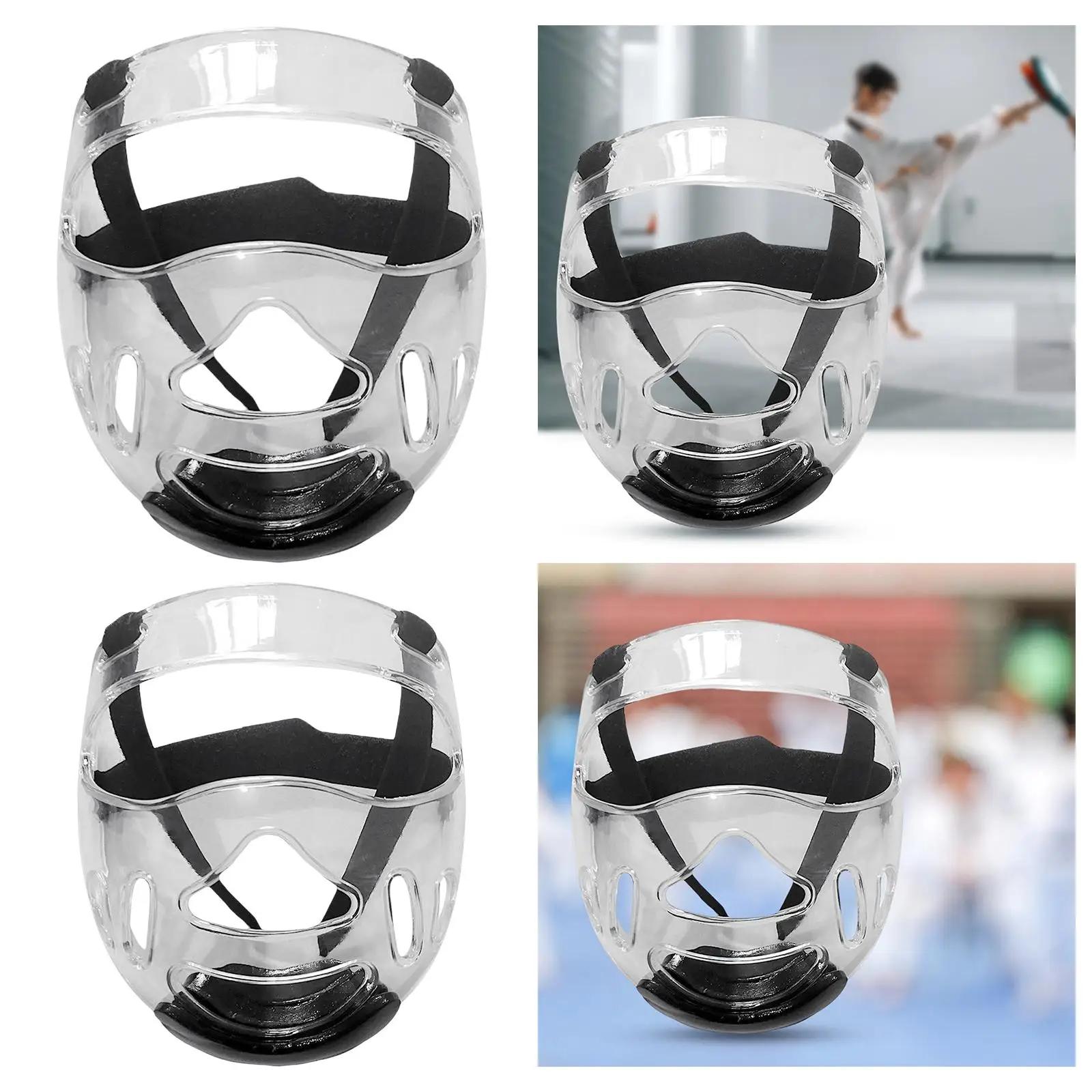 Couvre-chef de boxe Transparent pour Taekwondo, protection de la tête, masque Sanda détachable pour
