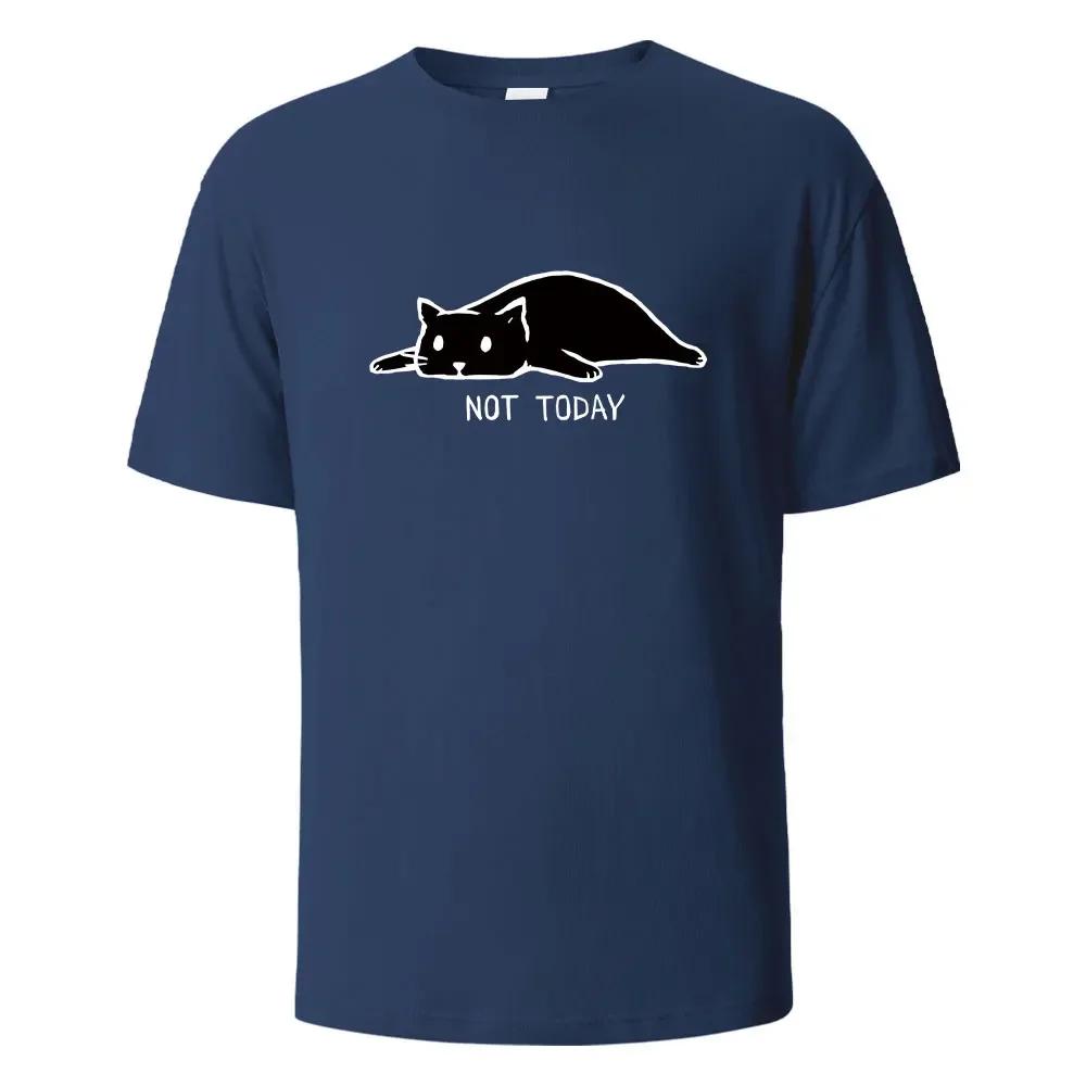 Pas aujourd'hui T-shirts imprimés drôles pour hommes 100% coton été respirant confortable hauts à ma