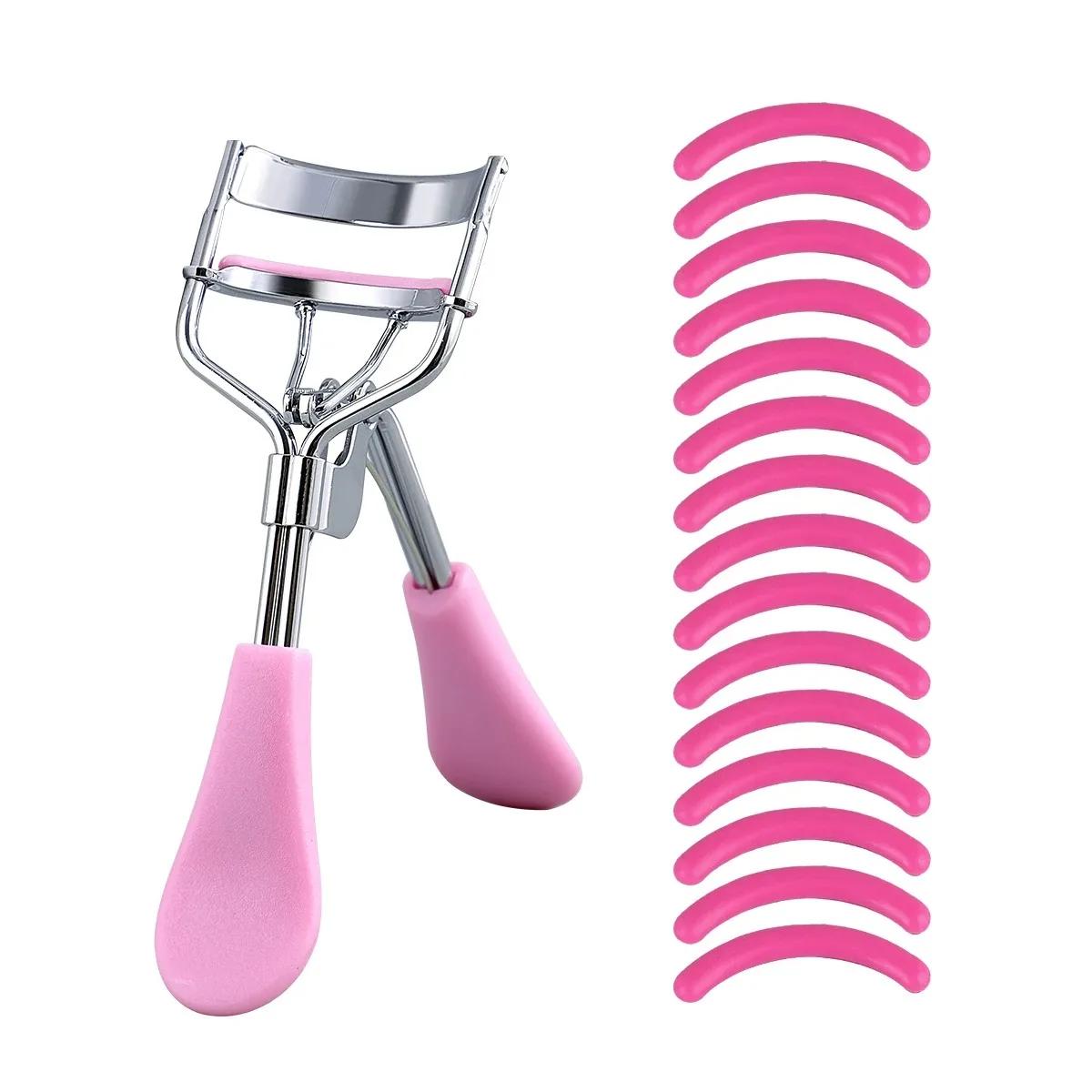 avec 15 coussinets en silicone et recourbe-cils en acier inoxydable, recourbe-cils portable, utilisé