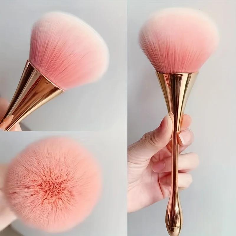 Pinceau de maquillage en éventail doré Rose, brosse cosmétique, brosse à poudre libre, brosse de sur