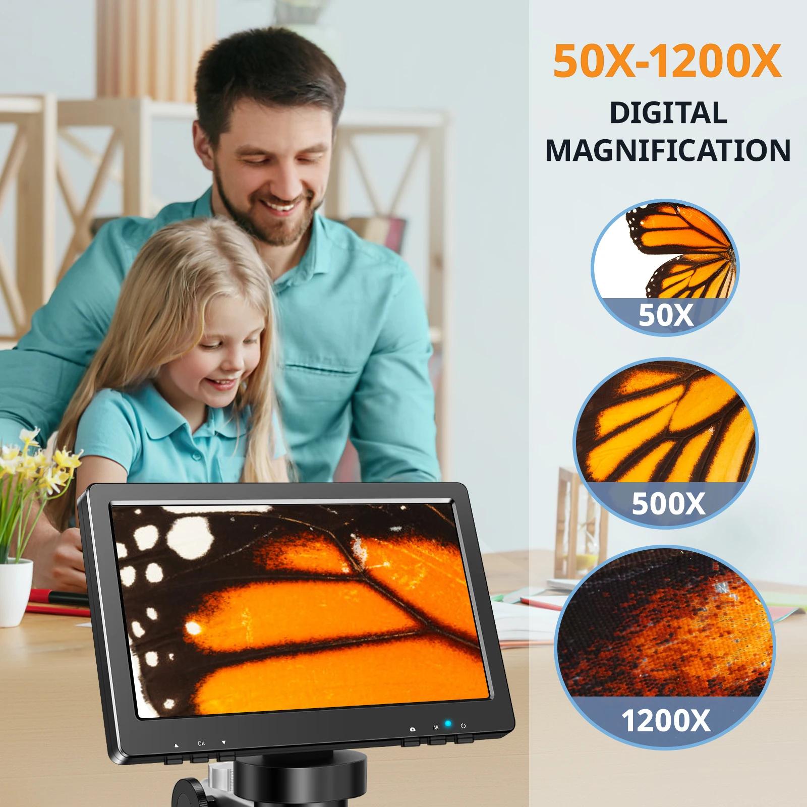 Hayve 7 ''Microscope numérique 1200X Zoom 12MP HD Microscopes électroniques caméra loupe pour souder