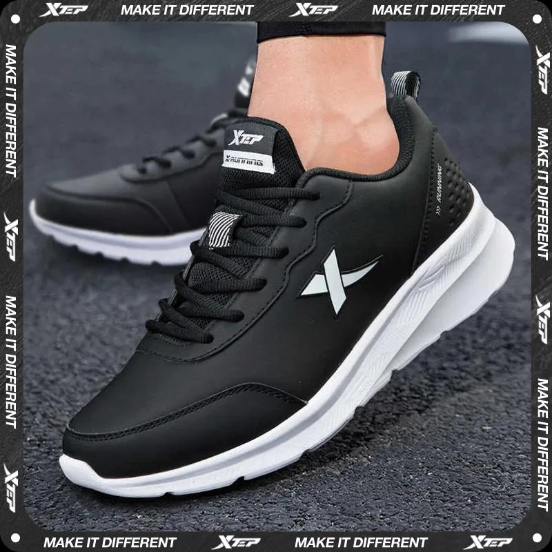 Chaussures de course homme Xtep hiver cuir imperméables - Amorti résistant à l'usure baskets jogging 876419110051