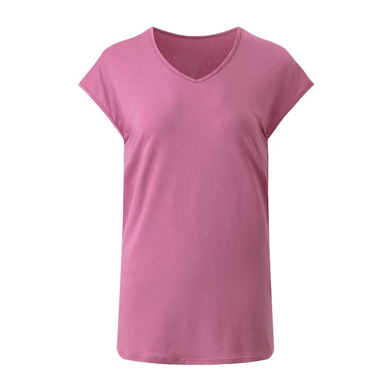 4/1 pièce été automne femmes couleur unie basique polyvalent à manches courtes T-shirt sport décontr