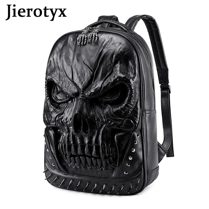 JIEROTYX sacs à dos pour femmes et hommes Steampunk gothique Rivet personnalité grande capacité voya