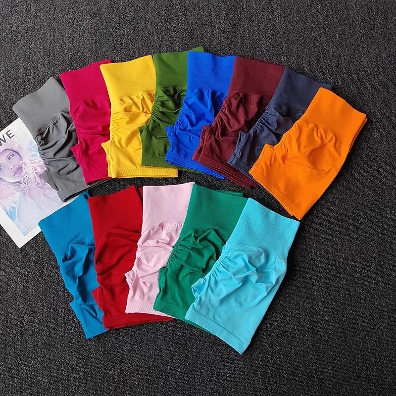 Short de Yoga pêche pour filles, pantalon à trois croix, taille haute, tricoté, pression, course à p