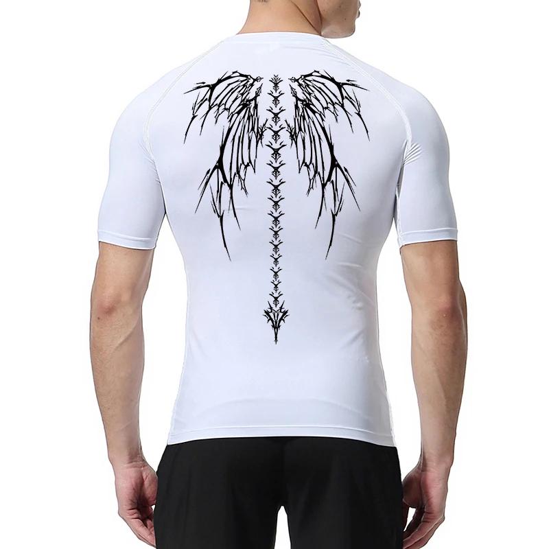 Chemises de Compression graphiques pour hommes, manches courtes, protection contre les éruptions cut