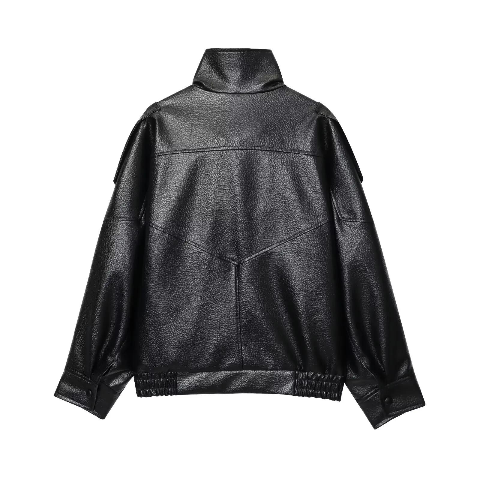 Automne hiver femmes veste en cuir 2025 lâche casual PU Faux cuir vestes manteau mode rue moto veste