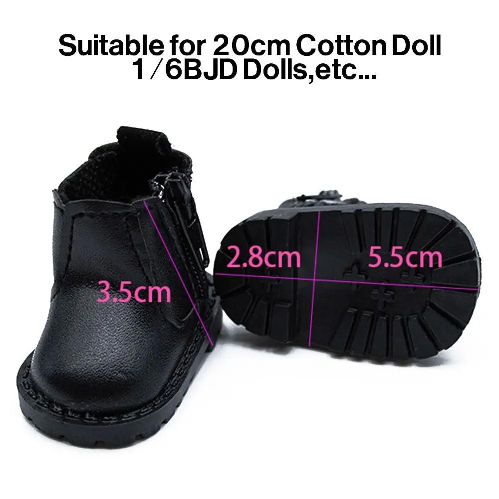 Bottes en cuir PU pour poupées BJD 1/12, chaussures en coton beurre, baskets décontractées, mini cha