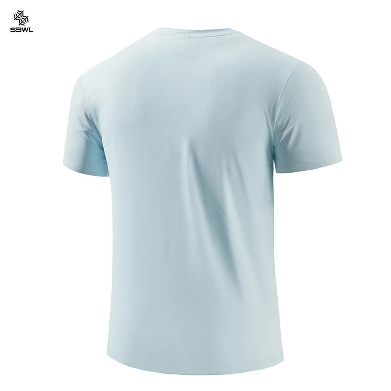 SBWL été hommes respirant fitness séchage rapide T-shirt mode haute qualité loisirs en plein air cou