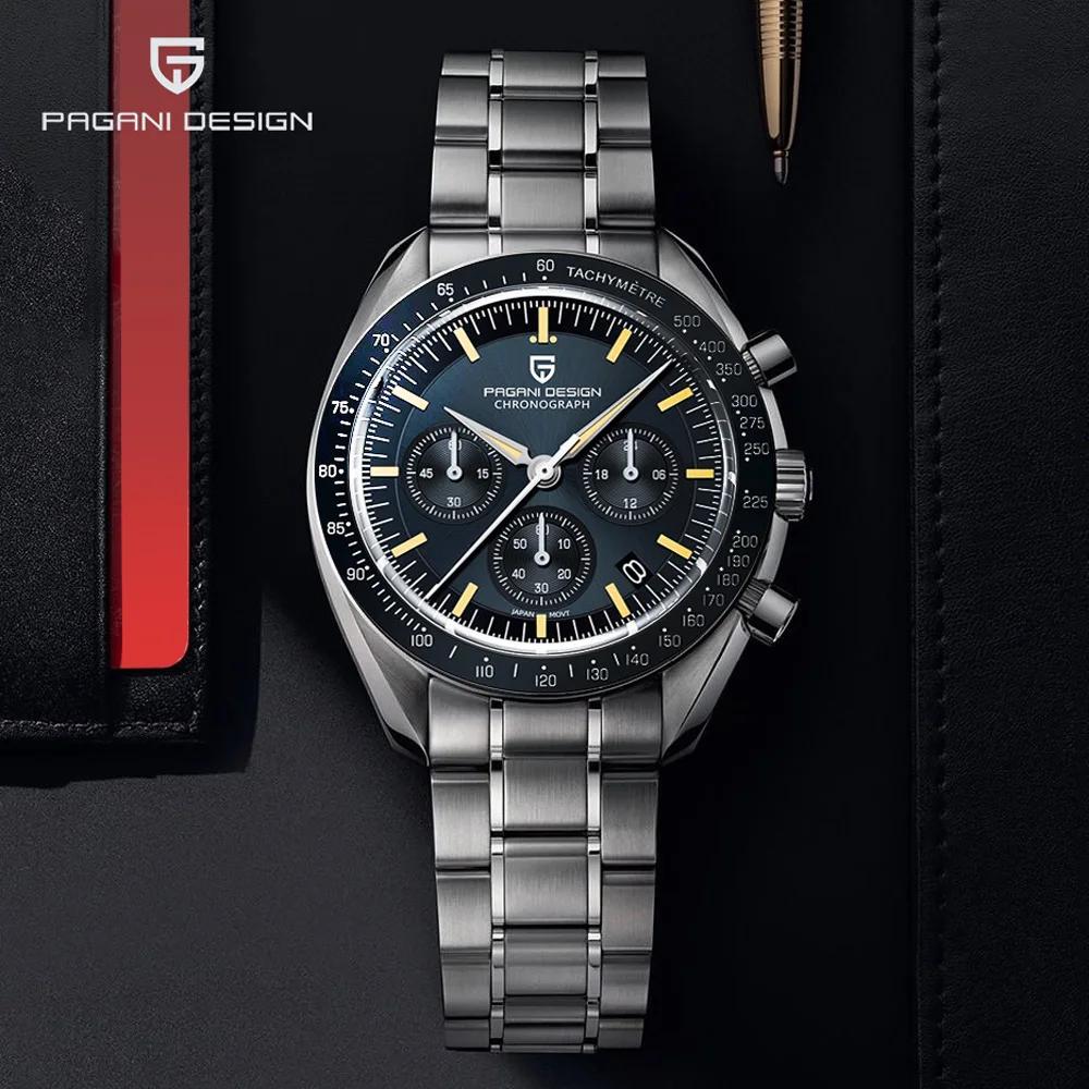 PAGANI DESIGN 2026 nouvelle lune montres pour hommes montre à Quartz de luxe pour hommes VK63 chrono
