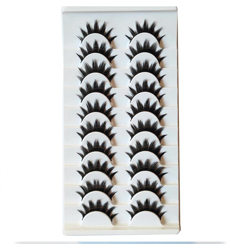 Faux cils de vison longs faits à la main, cils d'apparence spectaculaire, outils cosmétiques, maquil