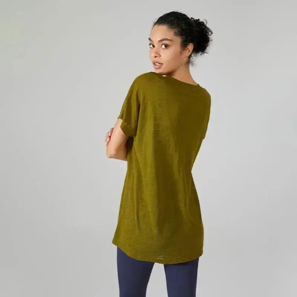 T-shirt de sport fitness manches courtes pour yoga féminin - léger et respirant pour l'entraînement