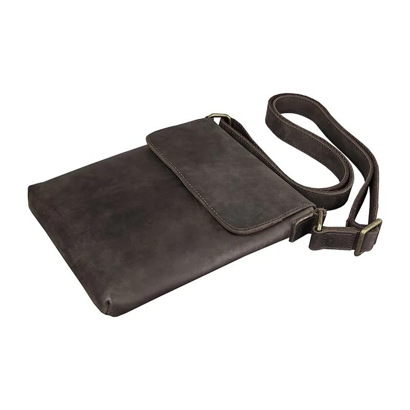Sac à Bandoulière en Cuir de Vache pour Homme, Petit et Simple, Décontracté, Nouvelle Collection