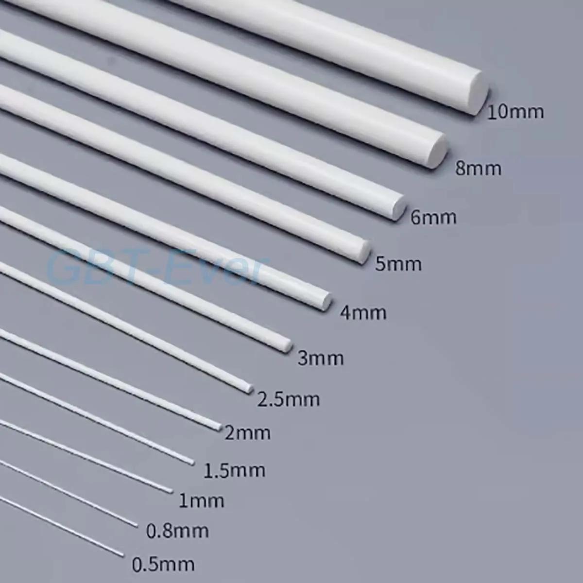 1-50 pièces 0.5/0.8/1/1.5/2/3/4/5/6/8mm ABS tuyau rond Tube barre longueur 250/500mm tige dure en pl